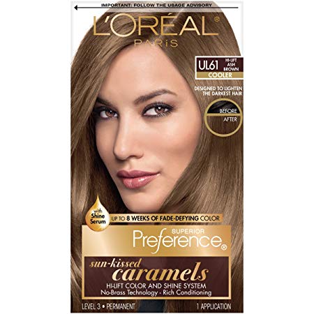L'Oréal Paris Superior Preference Fade-Defying   Shine Permanent Hair Color, UL61 Ultra Light Ash Brown, 1 kit Hair Dye