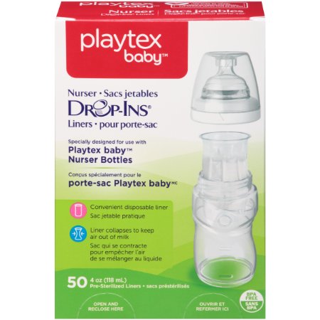 Playtex Drop in Liners for Nurser Bottles 4 oz 50 Count