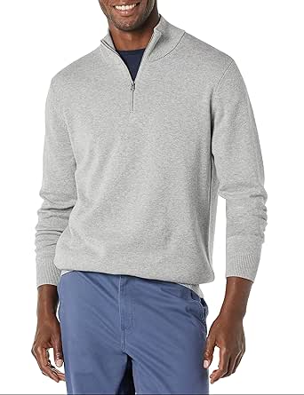 Amazon Essentials Men's 100% Cotton Quarter-Zip Sweater