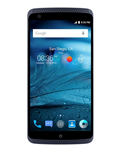 ZTE Axon Unlocked Phone, A1G121, 32GB, Phthalo Blue, 5.5 TFT-LCD, Quad-core 2.4 GHz, Dual Lens Camera, Hi-Fi audio, JBL In-Ear Headphones
