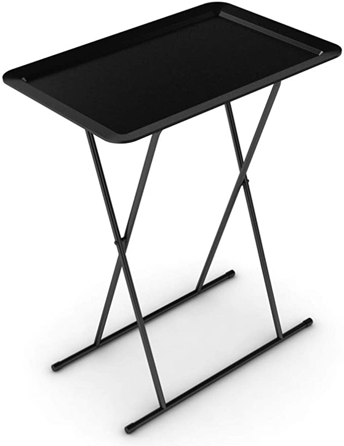 Atlantic Foldable Snack Trays - Sturdy Metal Legs, Easy Clean Surface, 2 Pack, Black PN 33936164