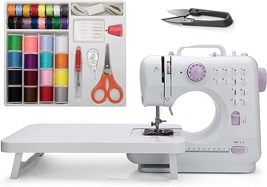 Galadim Mini Sewing Machine (Extension stand, Sewing Supplies set, Thread Nipper included) - Electric Overlock Sewing Machines - Small Household Sewing Handheld Tool GD-015-CA-A16