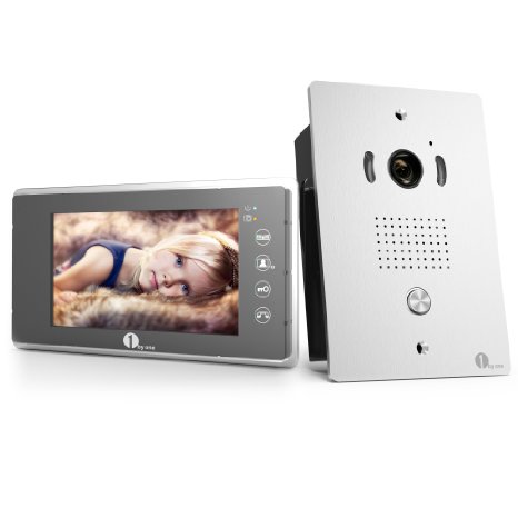 [Upgrade Version]1byone 7" Color LCD Touch Screen Wired Video Doorbell, With Video Recording and PhotoTaking Function, 120° Wide-Angle VP-0637