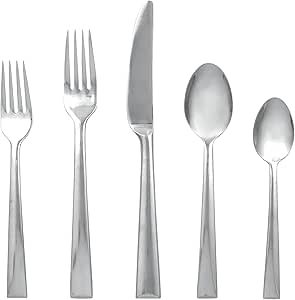 Lenox Continental Dining Stainless-Steel 5-Piece Place Setting, Service for 1, Silver -