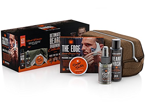 Ultimate Beard Grooming Collection For Men by Wild Willies. Includes Beard Oil, Beard Balm Conditioner, Beard Wash Shampoo, Shaping Tool and Travel Dopp Bag. Committed to Conscious Sourcing. USA made