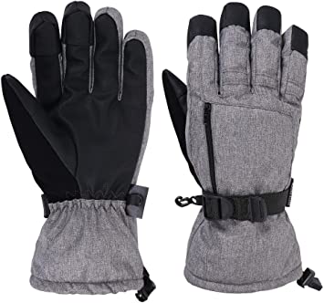 Verabella Men's Insulation Touchscreen Snow Ski Gloves w/Zipper Pocket