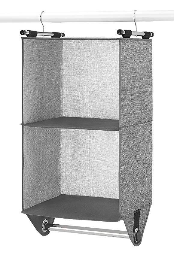 Whitmor 2-Section Closet Organizer - Crosshatch Gray