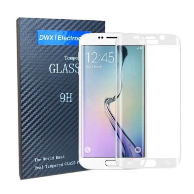 Samsung Galaxy S7 Edge Screen Protector Tempered Glass-3D Full Coverage Extremely Smooth Tempered Glass of Premium Quality White-0.3mm 2.5D-DWX Electronics