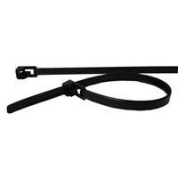 Cable-Tex 100 pack of Releasable Cable Ties Tidy 200 x 8.0mm Black