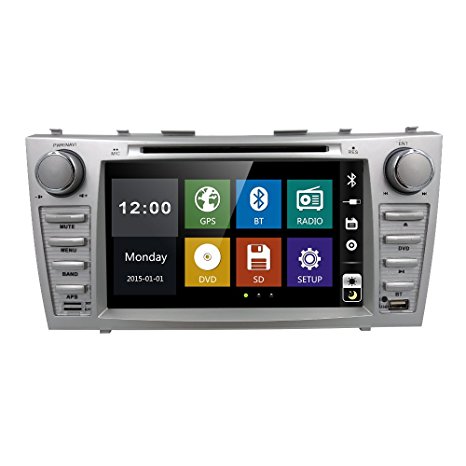 Radio DVD CD Player Car Stereo GPS Navigation for Toyota Camry 2007 2008 2009 2010 2011 Aurion 2006-2011 in Dash Radio Head Unit Receiver 8 inch Touch Screen with Bluetooth USB SD