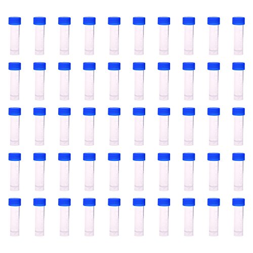 BCP 50pcs Plastic Graduated Vial Tube with Screw Caps