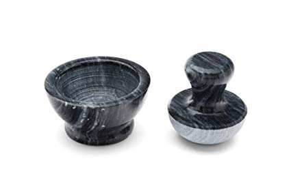 Fox Run 8650 Marble Mortar & Pestle, Black