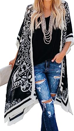 Women's Kimono Swimsuit Coverups Summer Beach Casual Loose Cardigans for Swimwear