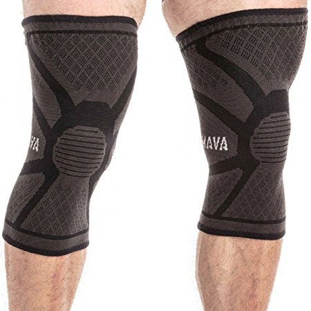 Mava Sports Knee Compression Sleeve Support (Pair) for Joint Pain & Arthritis Relief, Injury Recovery, Improved Circulation – Breathable Support for Running, Jogging, Walking and Recovery