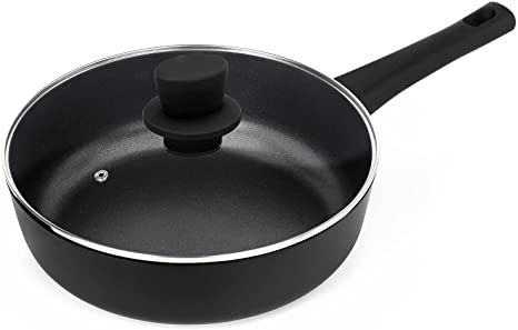 Sakuchi 9.5 Inch Nonstick Deep Frying Pan Saute Pan with Lid Induction Compatible, 3 Quart