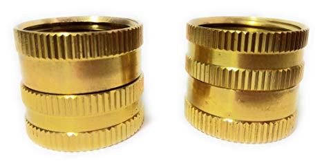 Solid Brass Garden Hose Swivel Double Female End Connect Set, Heavy Duty, Lead-Free, Leak-Free, Connect Male To Male End, Extra 10 Washers.