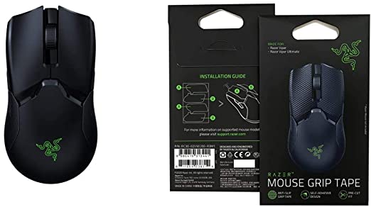 Razer Viper Ultimate Lightest Wireless Gaming Mouse   Mouse Grip Tape Bundle: Classic Black