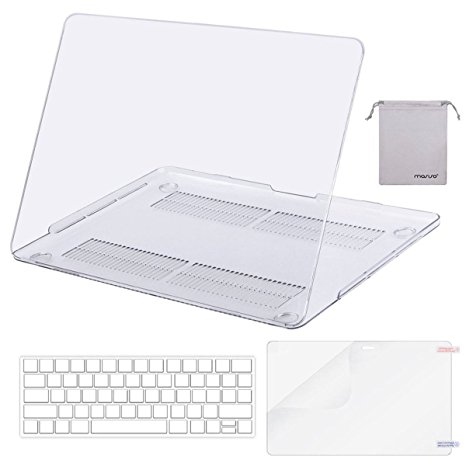 Mosiso MacBook Pro 13 Case 2017 & 2016 Release A1706/A1708, Plastic Hard Case Shell with Keyboard Cover with Screen Protector with Storage Bag for Newest MacBook Pro 13 Inch, Crystal Clear