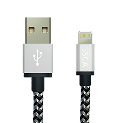 iPhone Cable 1m / 3ft JSCA Nylon Braided Lightning Cable/ iPhone Charger Cable for iPhone 6 / 6s / 6 plus / 6s plus / 5 / 5s / 5c / SE / 7 / 7 plus - 1 m (3.3ft) - Gray