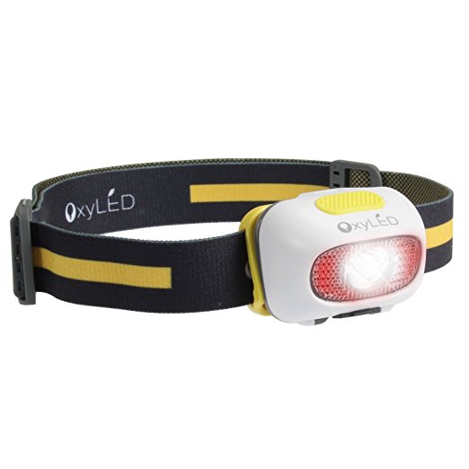 OxyLED HL-02 USB Rechargeable Headlamp, Rechargerable AAA Batteries & USB Cable Included (yellow)