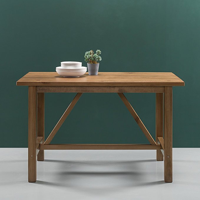 Zinus Detailed Dining Table in Natural Finish