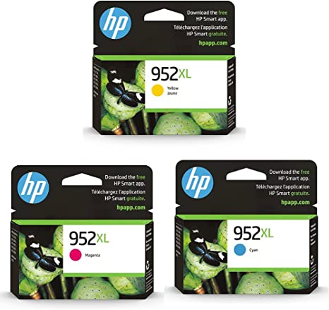 HP Original 952XL Yellow High-Yield Ink Cartridge | L0S67AN & 952XL Magenta High-Yield Ink Cartridge | L0S64AN & 952XL Cyan High-Yield Ink Cartridge | L0S61AN