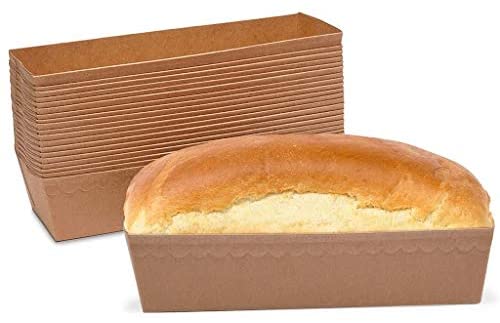 Mini Kraft Paper Loaf Pans for Baking Bread, Oven Safe (7 x 3 x 2 In, 36 Pack)