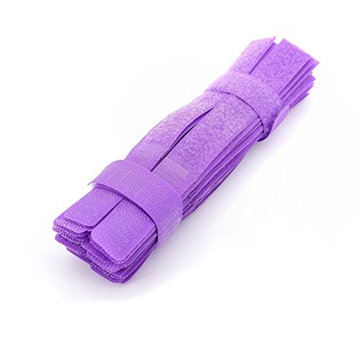 Pasow 50pcs Cable Ties Reusable Fastening Wire Organizer Cord Rope Holder for Laptop PC TV 7 Inch (Purple)