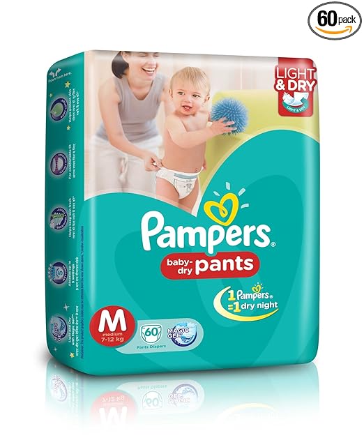 Pampers Medium Size Diaper Pants (60 Count)