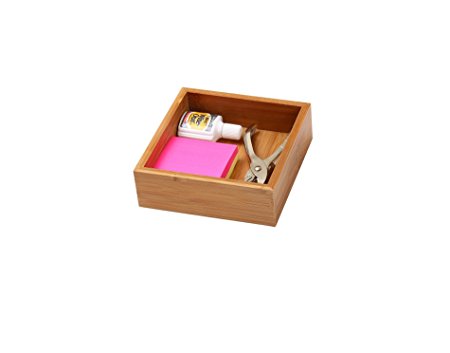 YBM Home & Kitchen Bamboo Drawer Organizer Box 6x6 324