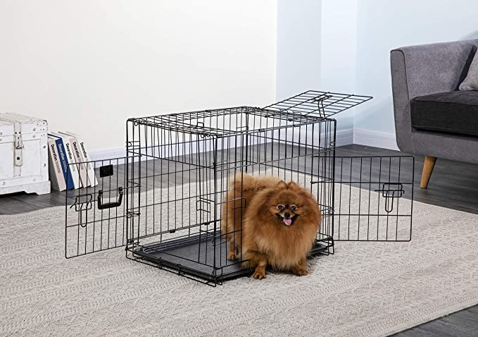 GoPetClub 3-Door Metal Pet Crate, 24-Inch