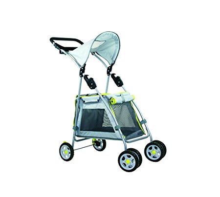Outward Hound Walk N Roll Pet Stroller Fold Up Stroller For Small Dogs and Cats, with Locking Brakes and Shade Shelter