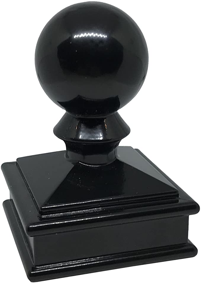 2" x 2" Aluminium Ball Top Post Cap for Metal Posts - Pressure Fit - Black