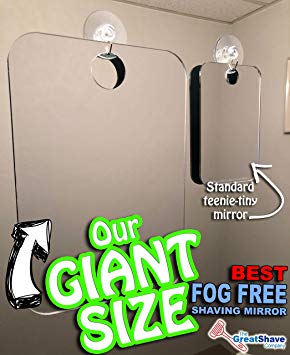 Large Giant Jumbo size shower makeup travel shave mirror