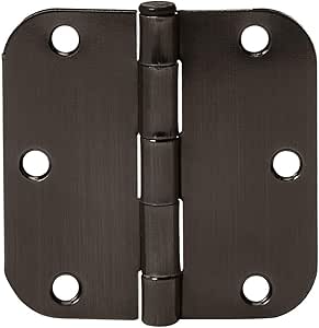 Amazon Basics Rounded 3.5 Inch x 3.5 Inch Door Hinges, Oil Rubbed Bronze, 72 Count (Pack of 1)