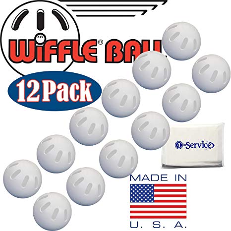 Wiffle Ball Baseballs Official Size (12 PACK) with Bonus NOIS Tissue Pack