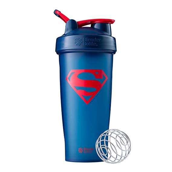 BlenderBottle Justice League Superhero Classic 28-Ounce Shaker Bottle, Superman