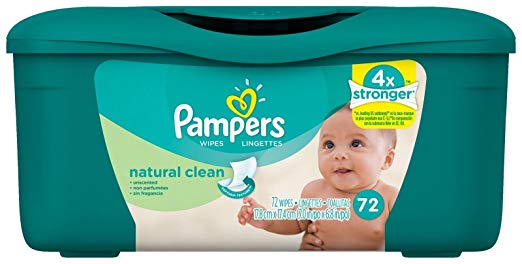 Pampers Natural Clean Baby Wipes - Tub - 72 ct