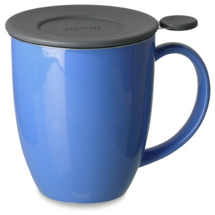 FORLIFE Uni Brew-in-Mug with Tea Infuser and Lid 16-Ounce Blue