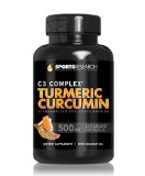 Sports Research Turmeric Curcumin C3 Complex 500 Mg with 95 CurcuminoidsBioperine and Organic Virgin Coconut Oil 120 Capsules