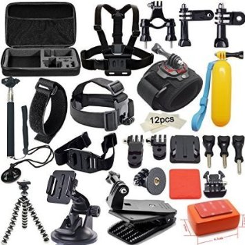MCOCEAN 42-in-1 Basic Common Outdoor Sports Kit Accessories for All Gopro Hero4 Silver Black Hero 4 3 3 Sj4000 Sj5000 Sj6000 Sports Camera
