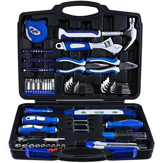 Vastar 102 Pieces Home Repair Tool Kit, General Household Tool Kit For Home Maintenance with Plastic Toolbox Storage Case