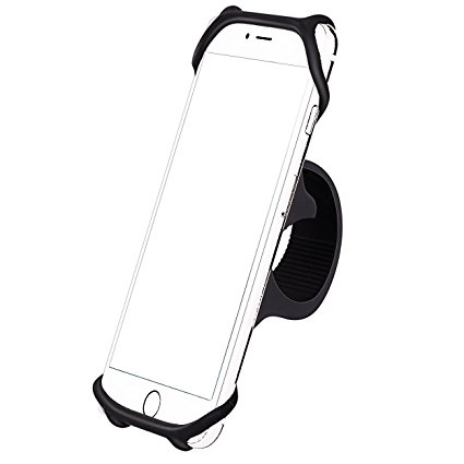 Bike Silicone Strap Mount Holder,Universal Motorcycle by Phone Mount by Ailun for iPhone X/8Plus/8/7Plus/7/6S,Samsung Galaxy S8Plus/S8/S7/S6,LG HTC and all 4-6 Inch Smartphones[Black]