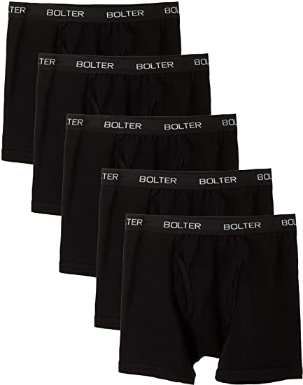 Bolter Men's Cotton Spandex All Day Boxer Briefs 5-Pack