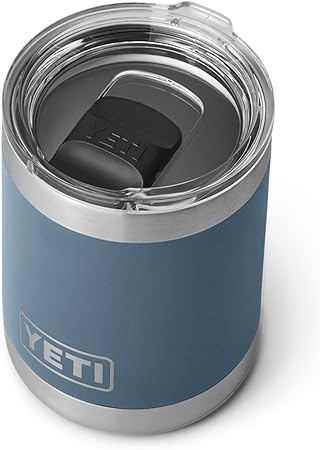 YETI Rambler 10 oz Lowball, Vacuum Insulated, Stainless Steel with MagSlider Lid, Nordic Blue