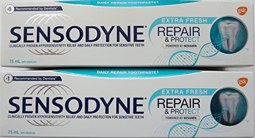 ( Pack of 2 ) Sensodyne with Novamin, Repair & Protect, Extra Fresh 75 mL ( Canadian )