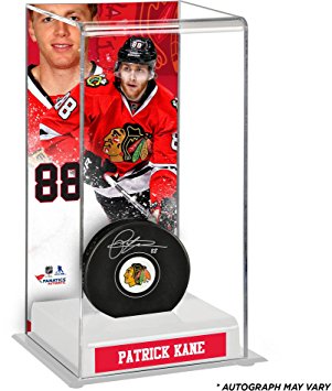 Patrick Kane Chicago Blackhawks Autographed Puck with Deluxe Tall Hockey Puck Case - Frameworth - Fanatics Authentic Certified