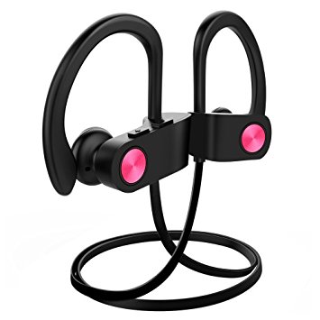 Bluetooth Headphones Wireless Sport Earphones IPX7 Waterproof In Ear Bluetooth Earbuds for Running Workout Noise Cancelling with Mic   Carrying Case for iPhone, iPad and Android, 8 Hour Battery-- Qoodus
