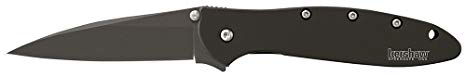 Kershaw Leek, Black Folding Knife (1660CKT); 3” 14C28N Sandvik Steel Blade, 410 Stainless Steel Handle, Both DLC-Coated; SpeedSafe Assisted Opening, Liner Lock, Tip Lock, Reversible Pocketclip; 3 OZ.