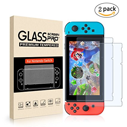 2 Pack Tempered Glass Screen Protector for Nintendo Switch By Mibote